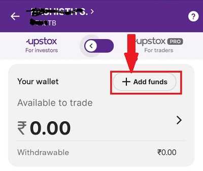 Upstox Money Add Page
